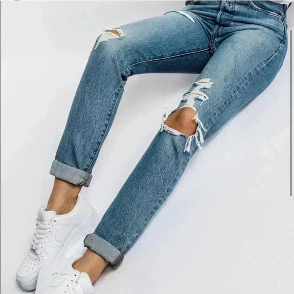 New Levi’s 501 Skinny Jeans Distressed Sz 26 - Picture 2 of 10